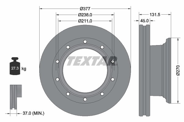 TEXTAR 93276800 Bremsscheibe
