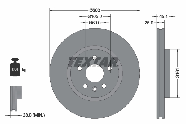 TEXTAR 92277203 féktárcsa