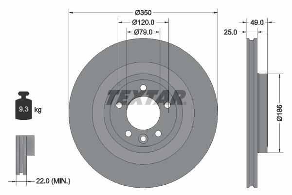 TEXTAR 92278403 PRO Bremsscheibe