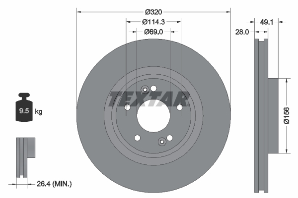 TEXTAR 92281803 PRO Bremsscheibe