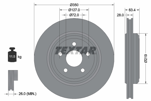 TEXTAR 92282003 PRO Bremsscheibe