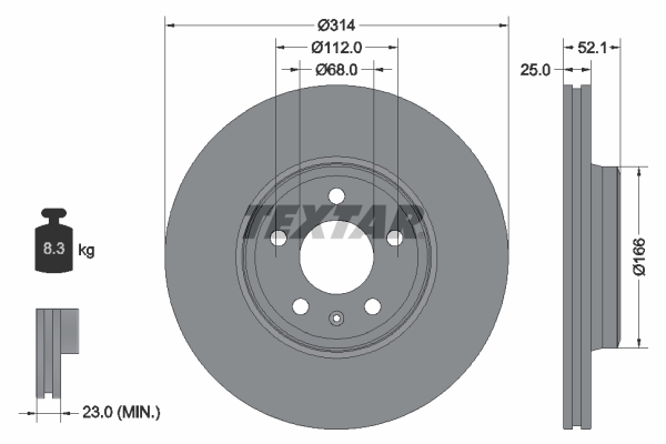 TEXTAR 92282905 PRO+ Bremsscheibe