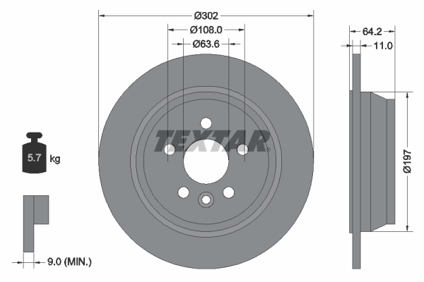 TEXTAR 92283003 PRO Bremsscheibe