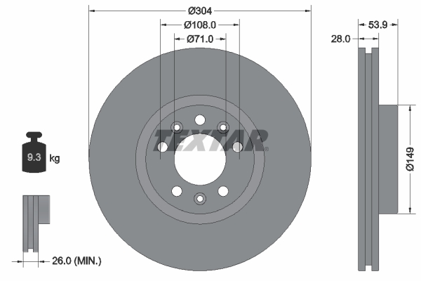 TEXTAR 92287203 PRO Disc frana