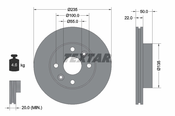 TEXTAR 92288203 PRO Bremsscheibe