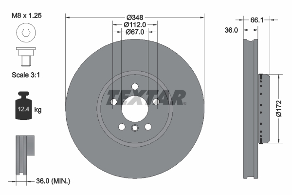 TEXTAR 92288725 PRO+ Bremsscheibe