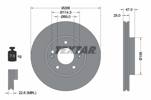 TEXTAR 92290503 PRO Bremsscheibe