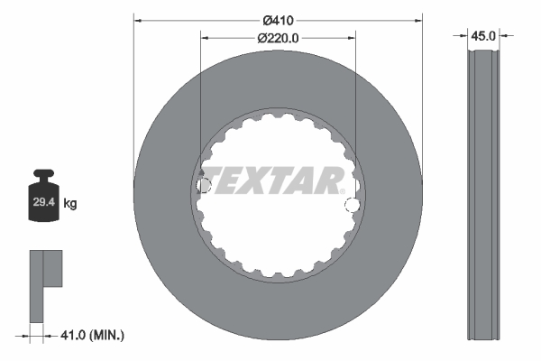 TEXTAR 93291300 спирачен диск