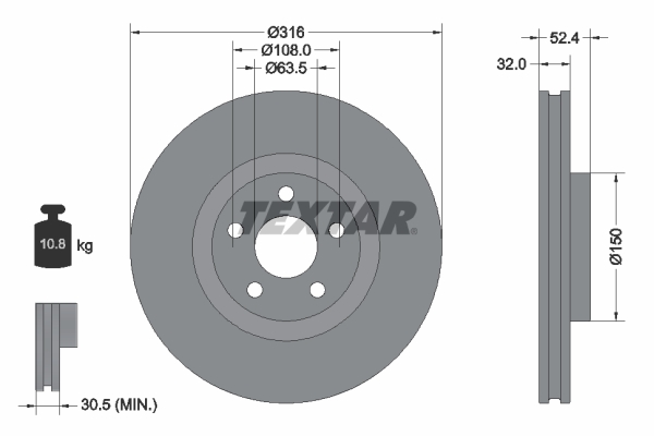 TEXTAR 92293605 PRO+ Bremsscheibe
