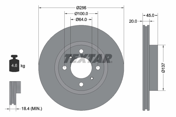 TEXTAR 92294403 PRO Bremsscheibe