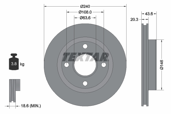 TEXTAR 92294703 PRO Bremsscheibe