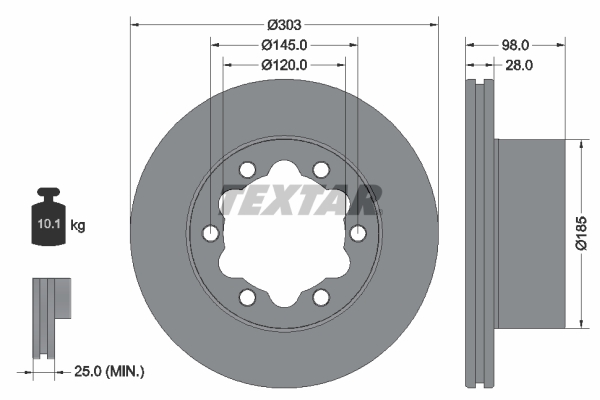 TEXTAR 92295303 PRO Bremsscheibe