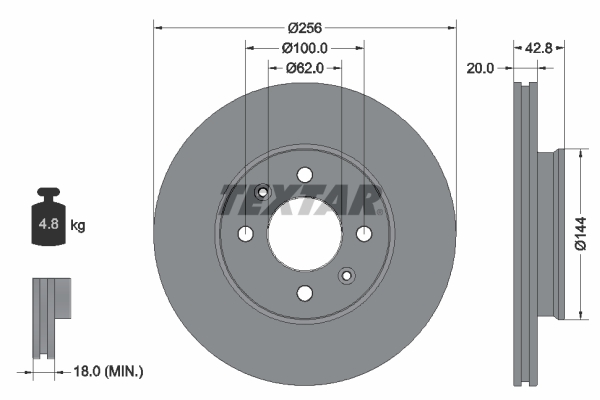 TEXTAR 92295403 PRO Bremsscheibe