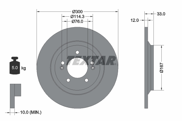 TEXTAR 92296303 PRO Bremsscheibe