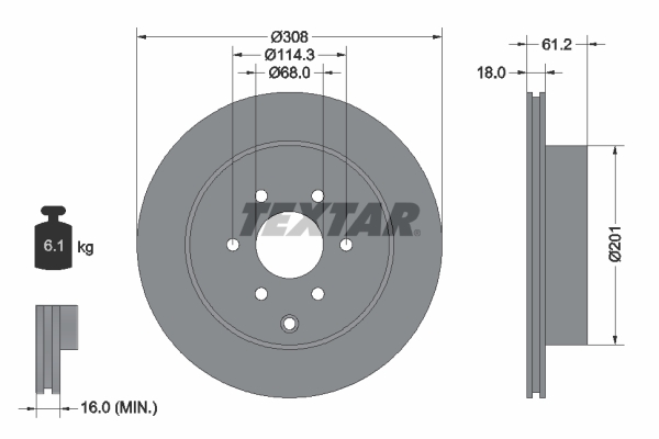 TEXTAR 92296403 PRO Bremsscheibe