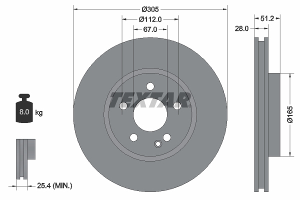 TEXTAR 92296705 PRO+ Bremsscheibe
