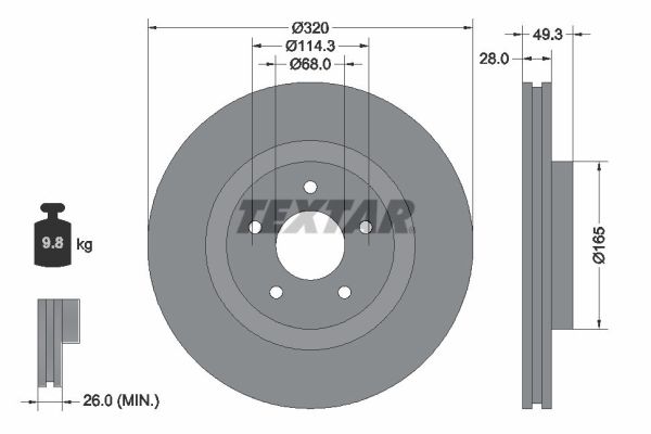 TEXTAR 92299403 PRO Bremsscheibe