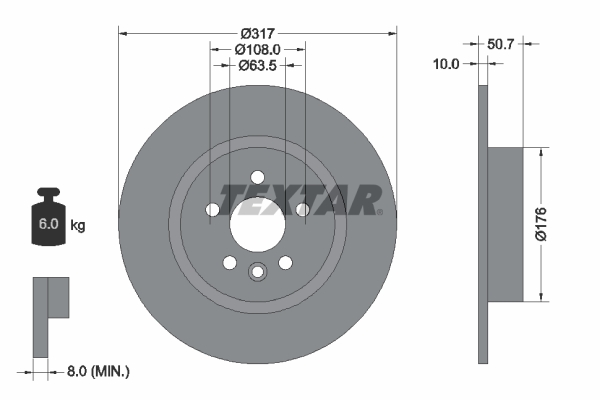 TEXTAR 92300403 PRO Bremsscheibe