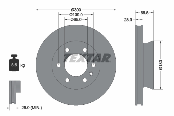 TEXTAR 92301203 PRO Bremsscheibe
