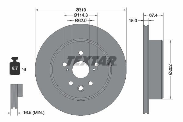 TEXTAR 92302603 PRO Bremsscheibe