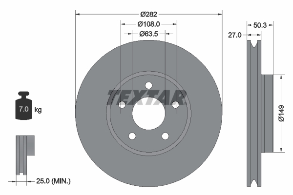 TEXTAR 92303405 PRO+ Bremsscheibe
