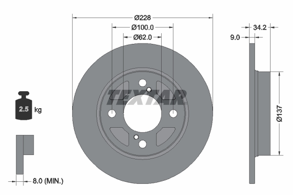 TEXTAR 92303603 PRO Bremsscheibe