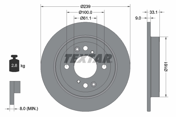 TEXTAR 92304403 PRO Bremsscheibe