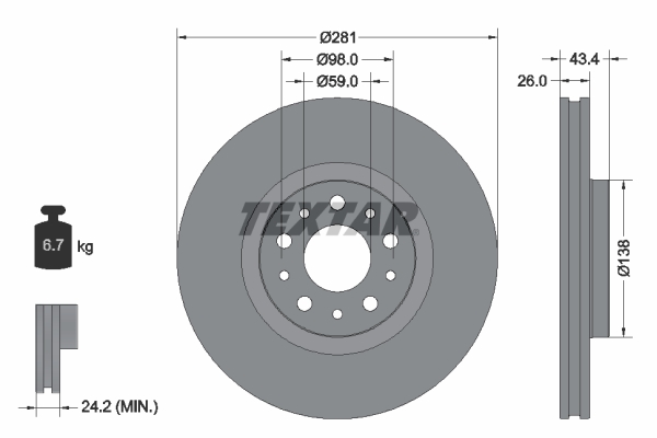 TEXTAR 92304803 PRO Bremsscheibe