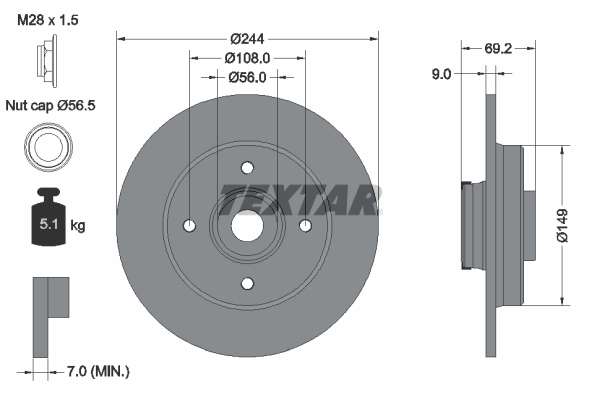 TEXTAR 92305403 PRO Bremsscheibe