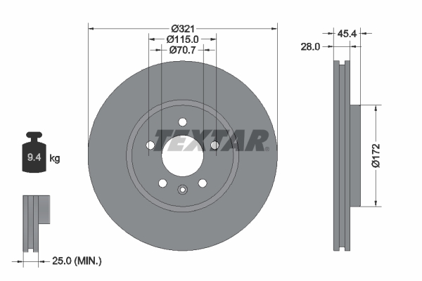 TEXTAR 92305505 PRO+ Bremsscheibe