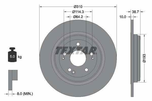 TEXTAR 92306103 PRO Bremsscheibe
