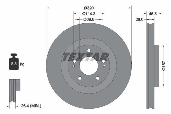 TEXTAR 92306503 PRO Bremsscheibe