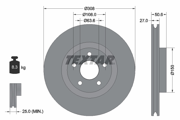 TEXTAR 92306703 PRO Bremsscheibe