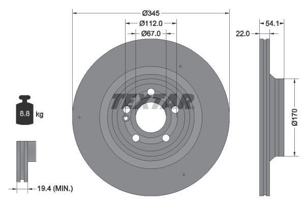 TEXTAR 92307005 PRO+ Bremsscheibe