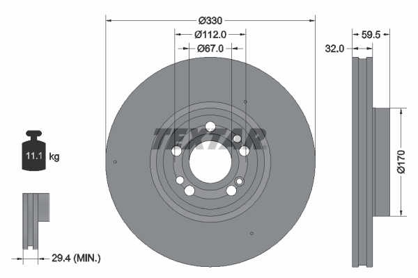 TEXTAR 92307105 PRO+ Bremsscheibe