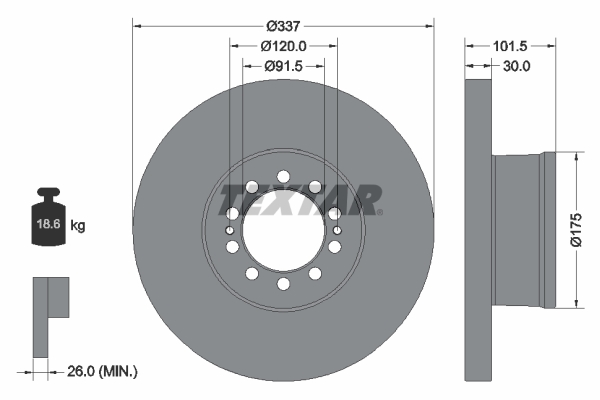 TEXTAR 93308600 Bremsscheibe