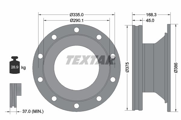 TEXTAR 93308800 Bremsscheibe