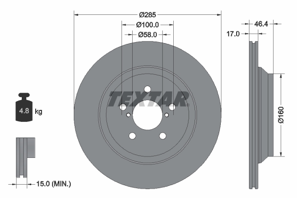 TEXTAR 92309303 PRO Bremsscheibe
