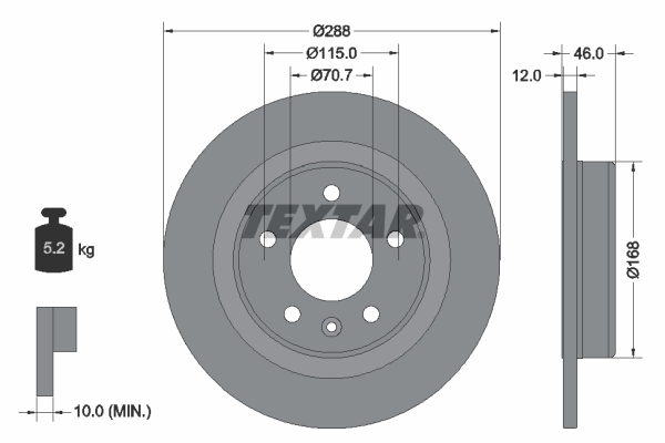 TEXTAR 92314603 PRO Bremsscheibe