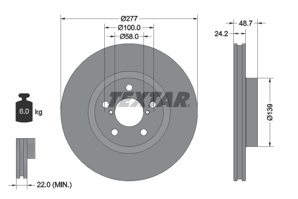 TEXTAR 92315403 PRO Bremsscheibe