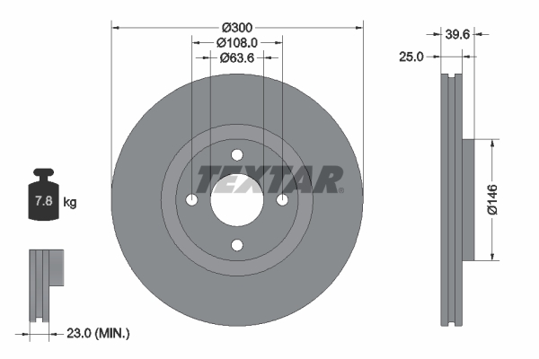 TEXTAR 92315503 PRO Bremsscheibe