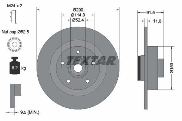 TEXTAR 92316503 PRO Bremsscheibe