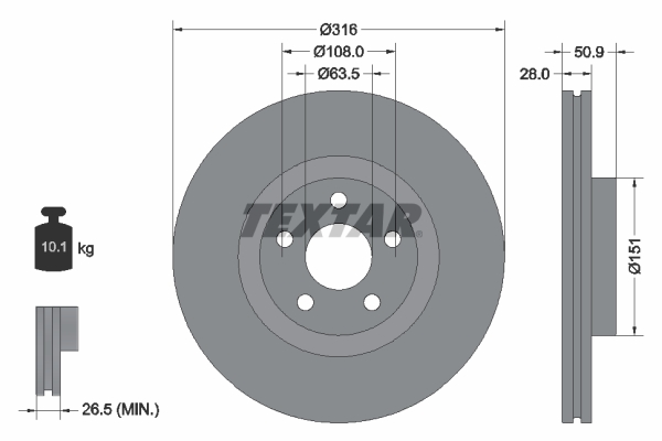 TEXTAR 92317203 PRO Bremsscheibe