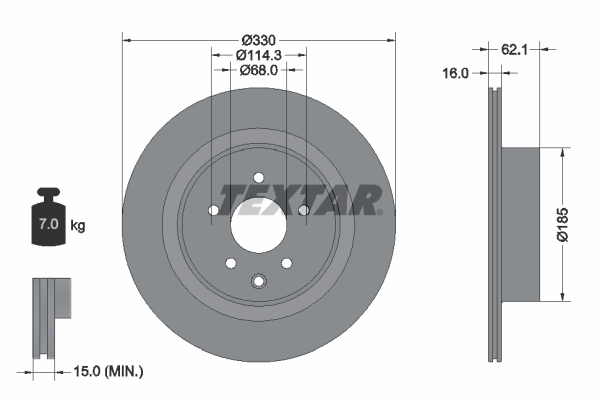 TEXTAR 92319703 PRO Bremsscheibe
