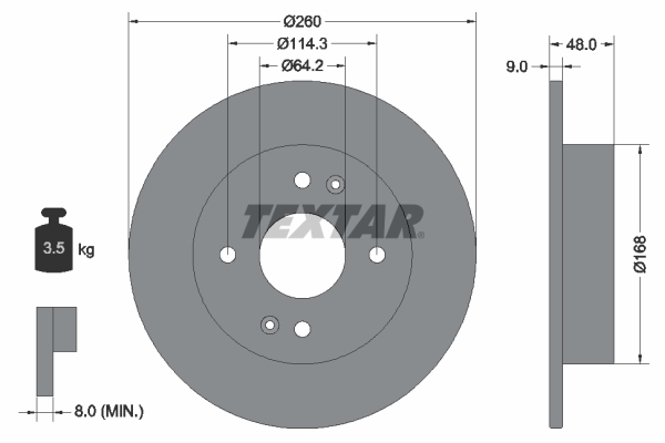 TEXTAR 92320203 PRO Bremsscheibe