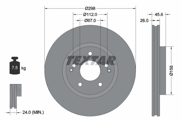 TEXTAR 92322903 PRO Bremsscheibe