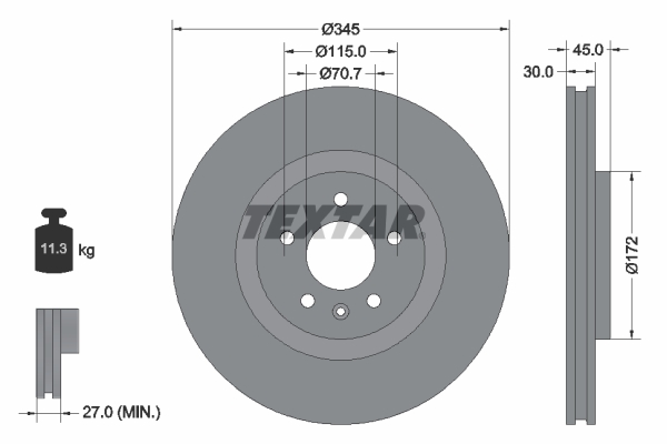 TEXTAR 92323705 PRO+ Bremsscheibe