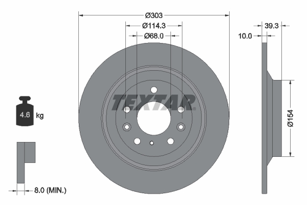 TEXTAR 92324803 PRO Bremsscheibe