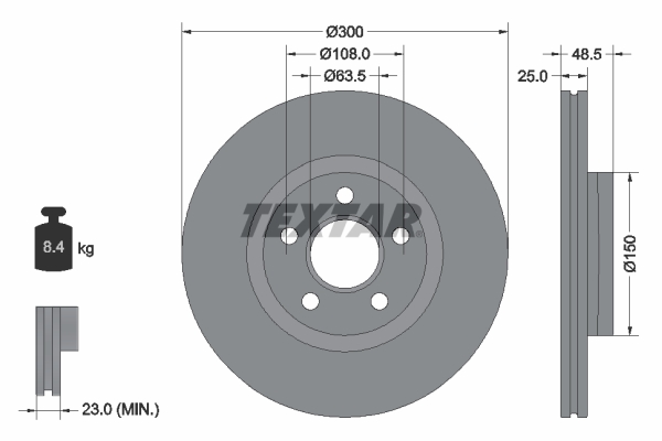 TEXTAR 92326003 PRO Bremsscheibe