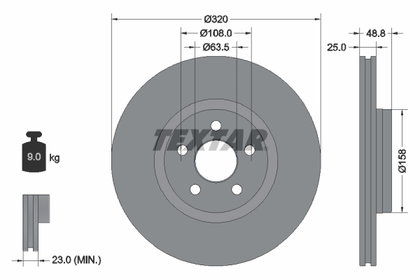 TEXTAR 92326103 PRO Bremsscheibe